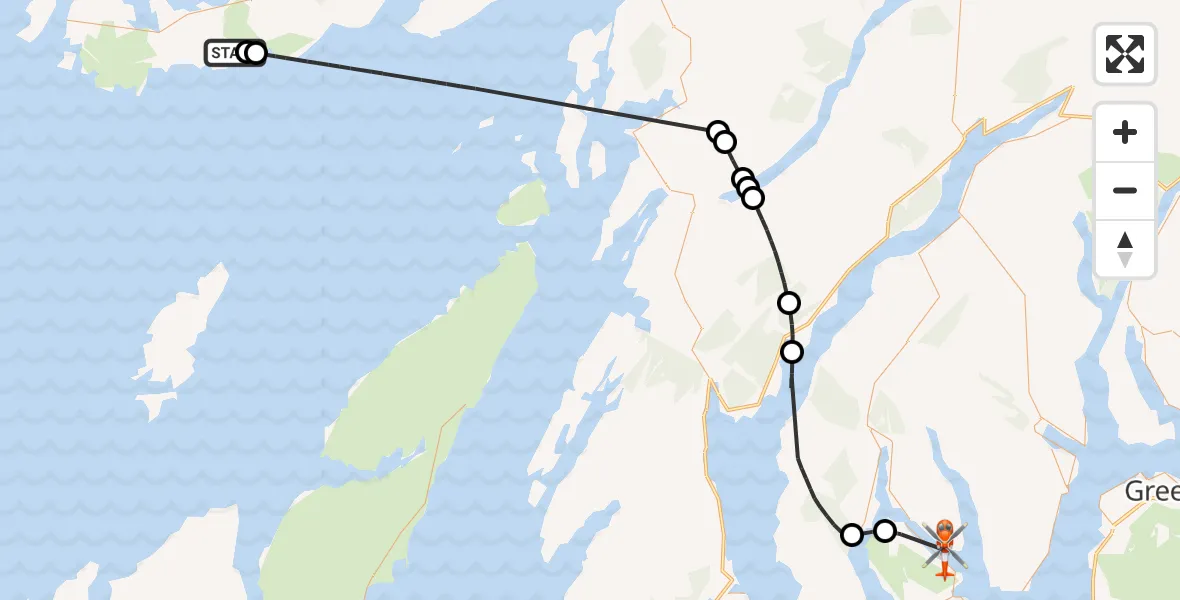 Flight route Coastguard Helicopter Dail Mhòr - Inner Seas, 07 September 2026, 17:26