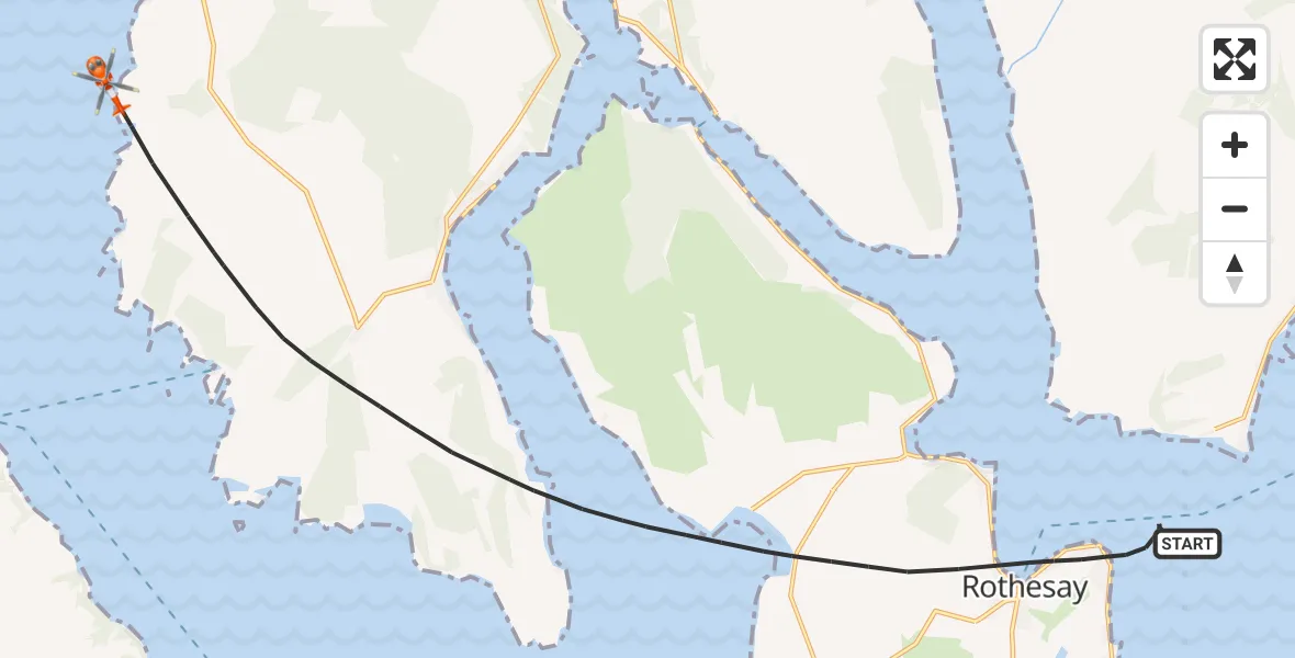 Flight route Coastguard Helicopter Inner Seas - Inner Seas, 07 September 2026, 19:50