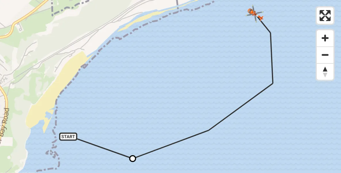 Flight route Coastguard Helicopter Folkestone - Dover, 07 September 2026, 20:07