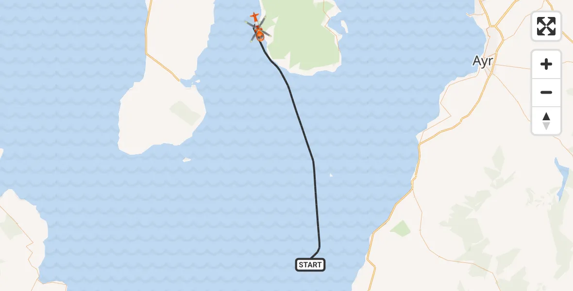 Flight route Coastguard Helicopter Inner Seas - Inner Seas, 07 September 2026, 20:20
