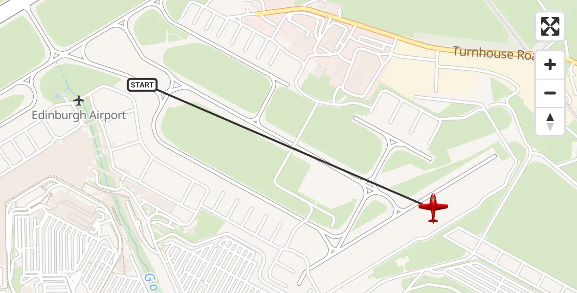 Flight route Air Ambulance Aircraft Edinburgh Airport - Edinburgh Airport, 08 September 2026, 02:51