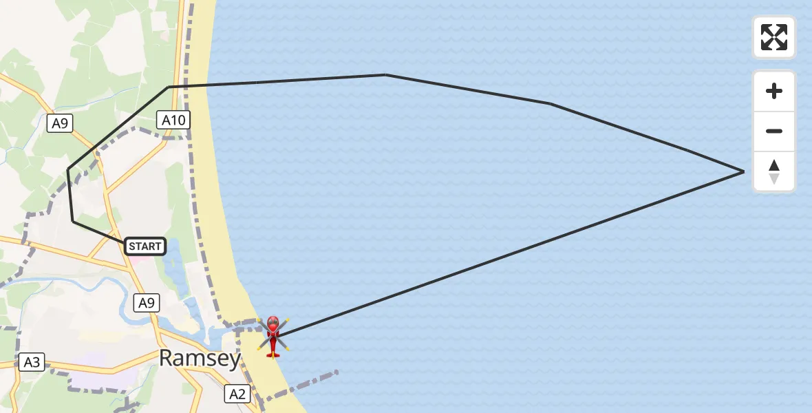 Flight route Air Ambulance Helicopter Irish Sea - Irish Sea, 08 September 2026, 10:12