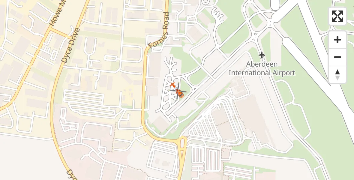 Flight route Coastguard Helicopter Aberdeen International Airport - Aberdeen International Airport, 08 September 2026, 11:13