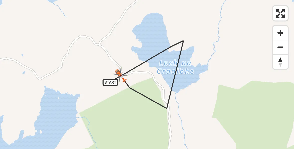 Flight route Coastguard Helicopter Baile Ailein - Baile Ailein, 08 September 2026, 15:01