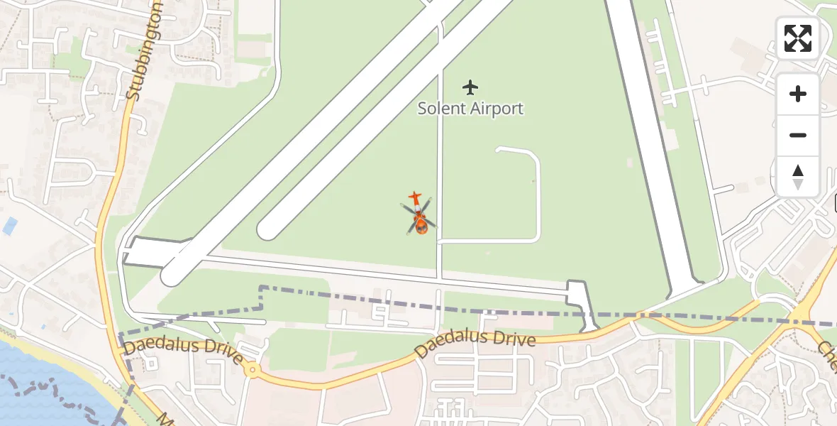 Flight route Coastguard Helicopter Solent Airport - Solent Airport, 08 September 2026, 15:46