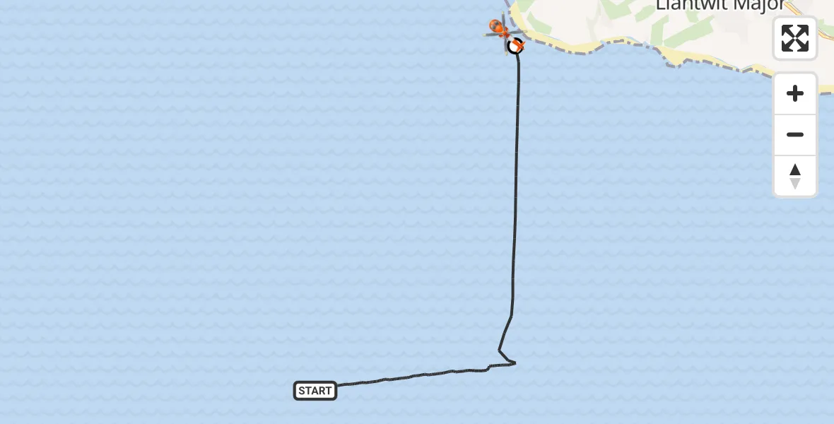 Flight route Coastguard Helicopter Bristol Channel - Marcross, 08 September 2026, 19:17