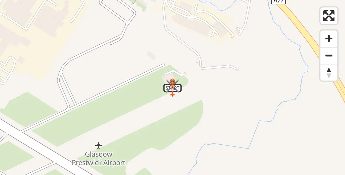 Flight route Coastguard Helicopter Glasgow Prestwick Airport - Glasgow Prestwick Airport, 08 September 2026, 19:17