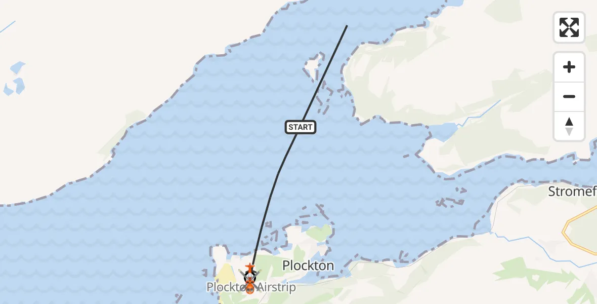 Flight route Coastguard Helicopter Plockton - Plockton Airstrip, 09 September 2026, 16:13