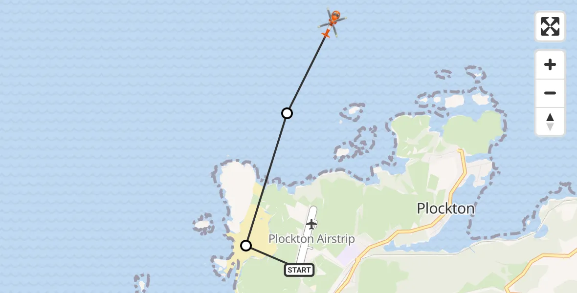 Flight route Coastguard Helicopter Plockton Airstrip - Plockton, 09 September 2026, 16:33