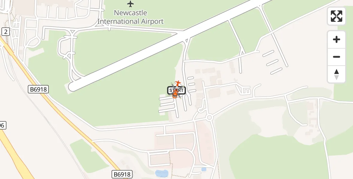 Flight route Coastguard Helicopter Newcastle International Airport - Newcastle International Airport, 09 September 2026, 18:39