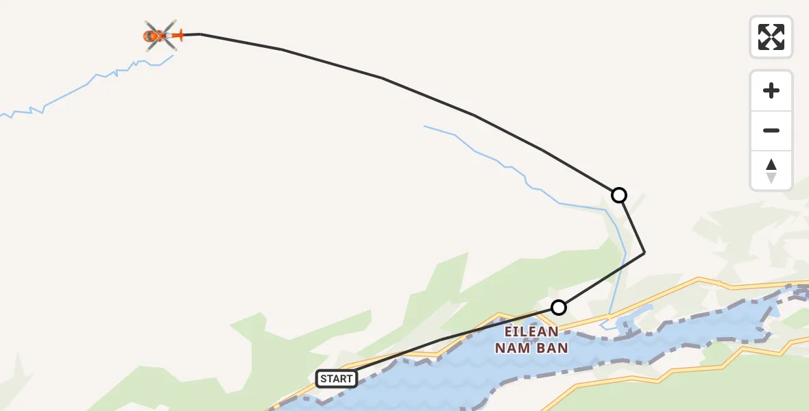 Flight route Coastguard Helicopter Highland - Highland, 09 September 2026, 18:52