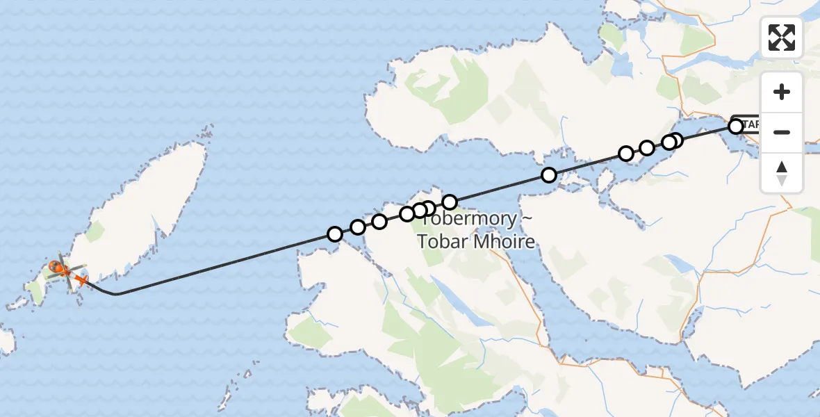 Flight route Coastguard Helicopter Ardarie - Inner Seas, 09 September 2026, 19:08