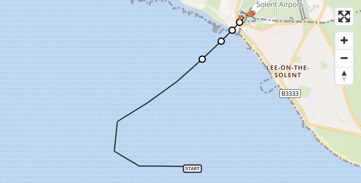 Flight route Coastguard Helicopter English Channel - Solent Airport, 09 September 2026, 20:21