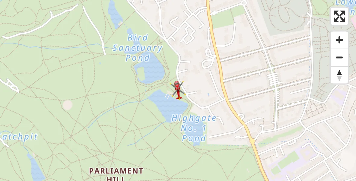 Flight route Air Ambulance Helicopter Highgate - Highgate, 10 September 2026, 15:20