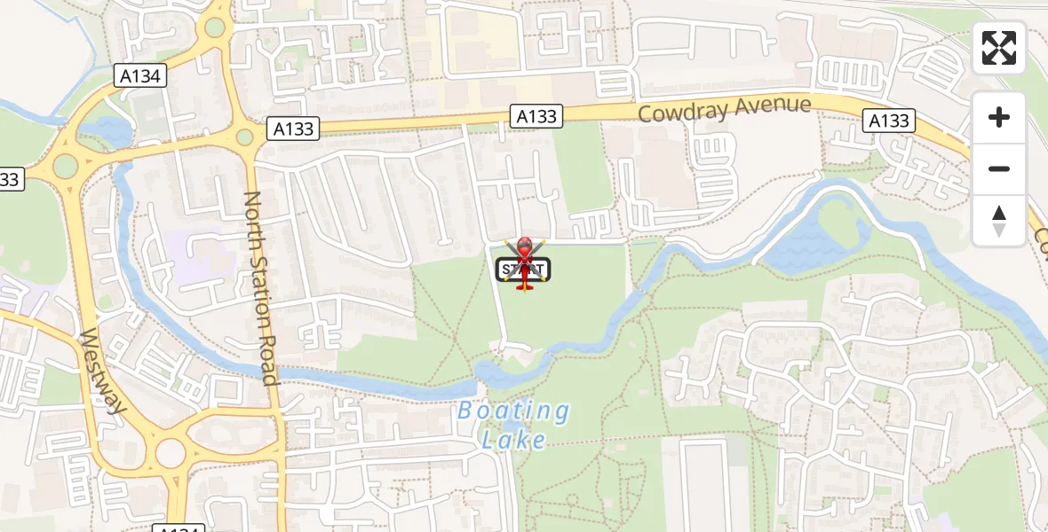 Flight route Air Ambulance Helicopter Colchester - Colchester, 10 September 2026, 15:49