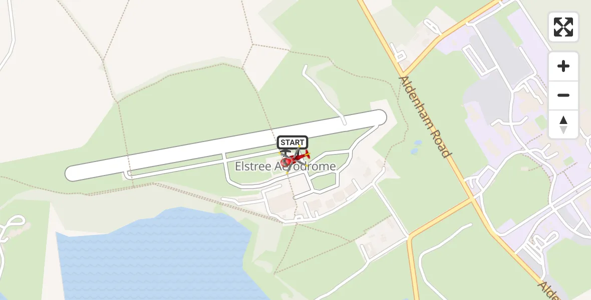 Flight route Air Ambulance Helicopter Elstree Airfield - Elstree Airfield, 10 September 2026, 16:56