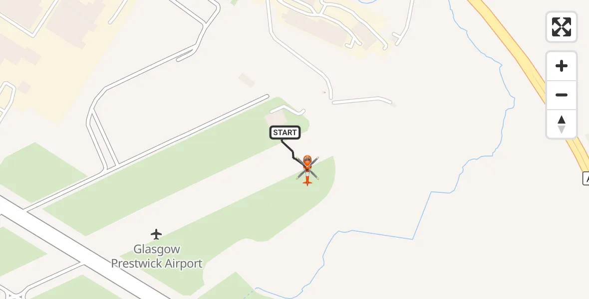 Flight route Coastguard Helicopter Glasgow Prestwick Airport - Glasgow Prestwick Airport, 10 September 2026, 18:42