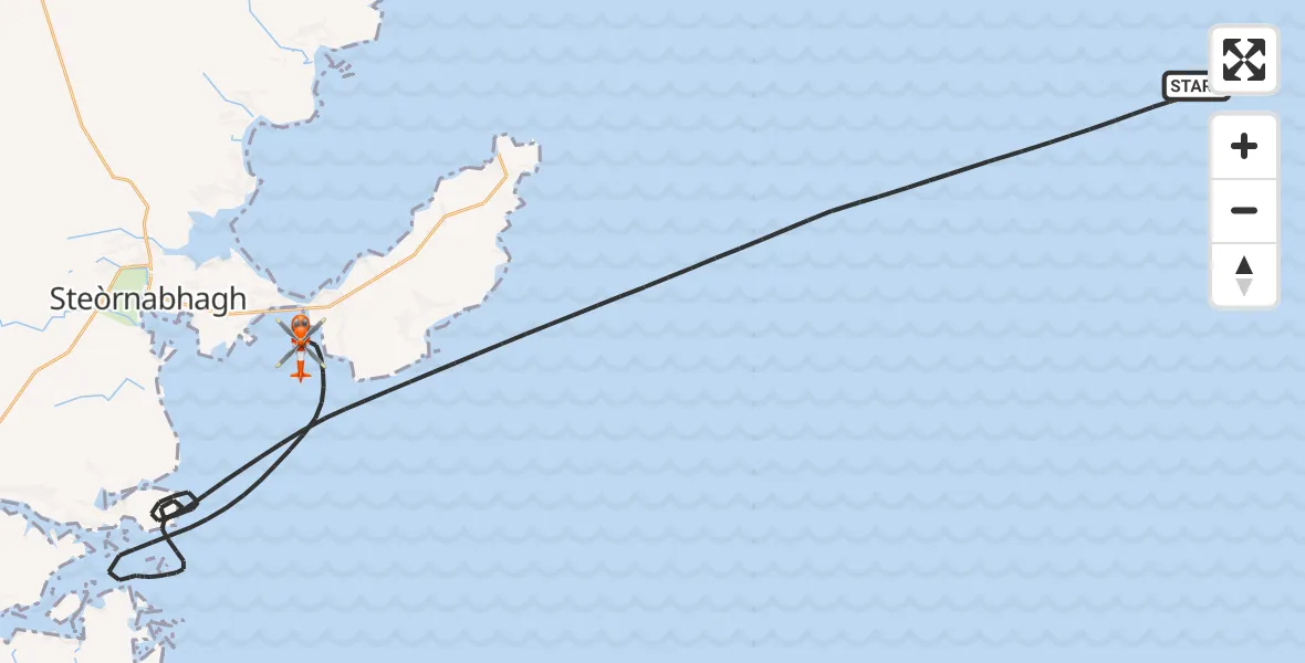 Flight route Coastguard Helicopter Inner Seas - Inner Seas, 10 September 2026, 19:56
