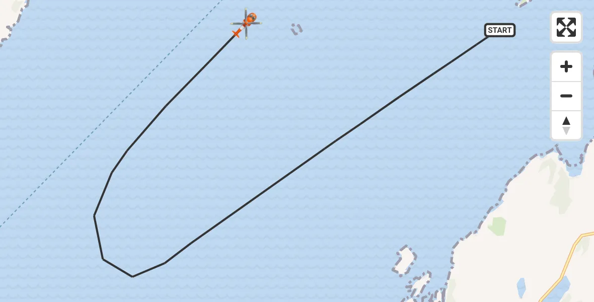 Flight route Coastguard Helicopter Inner Seas - Inner Seas, 11 September 2026, 18:43