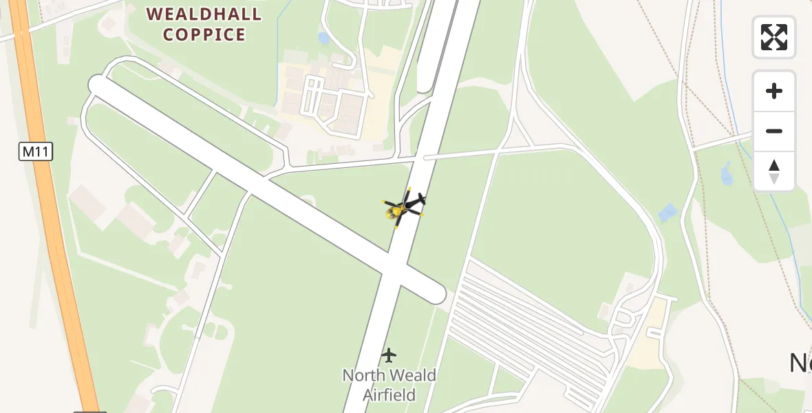 Flight route Police Helicopter North Weald Airfield - North Weald Airfield, 11 September 2026, 19:38