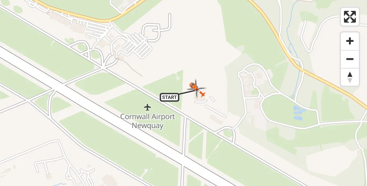 Flight route Coastguard Helicopter Cornwall Airport Newquay - Cornwall Airport Newquay, 12 September 2026, 07:09