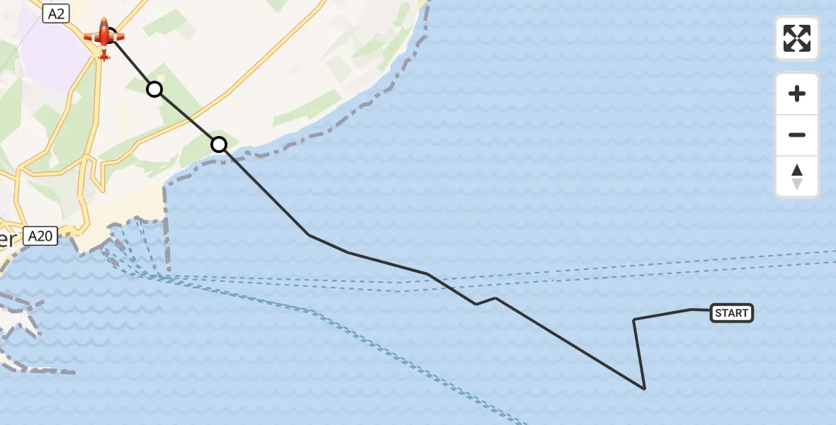 Flight route Coastguard Drone English Channel - Dover, 12 September 2026, 09:52