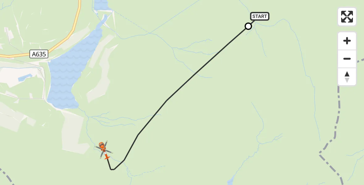 Flight route Coastguard Helicopter Oldham - Oldham, 12 September 2026, 18:41