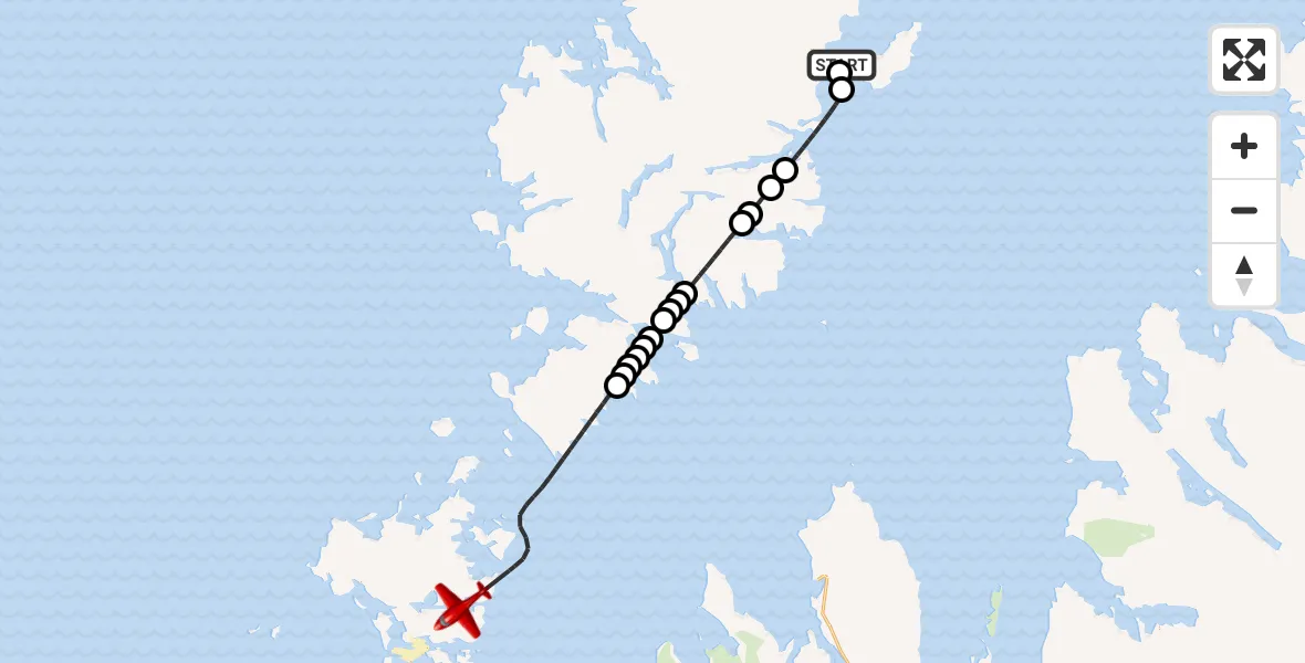 Flight route Air Ambulance Aircraft Stornoway Airport - Druim Saighdinis, 12 September 2026, 22:44
