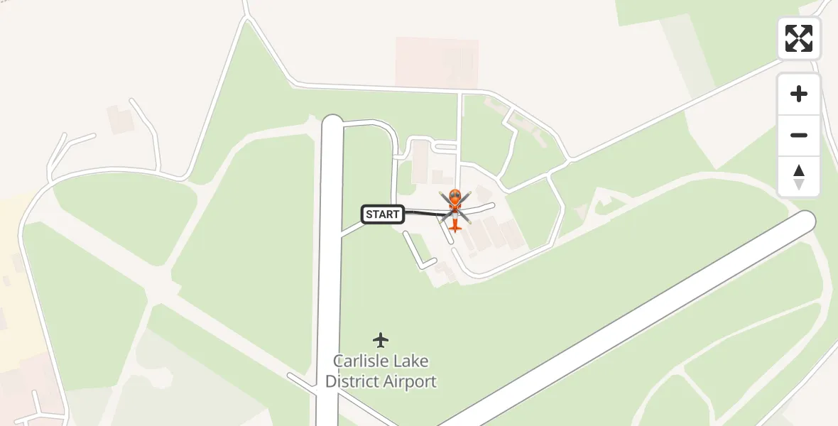 Flight route Coastguard Helicopter Carlisle Lake District Airport - Carlisle Lake District Airport, 13 September 2026, 14:39