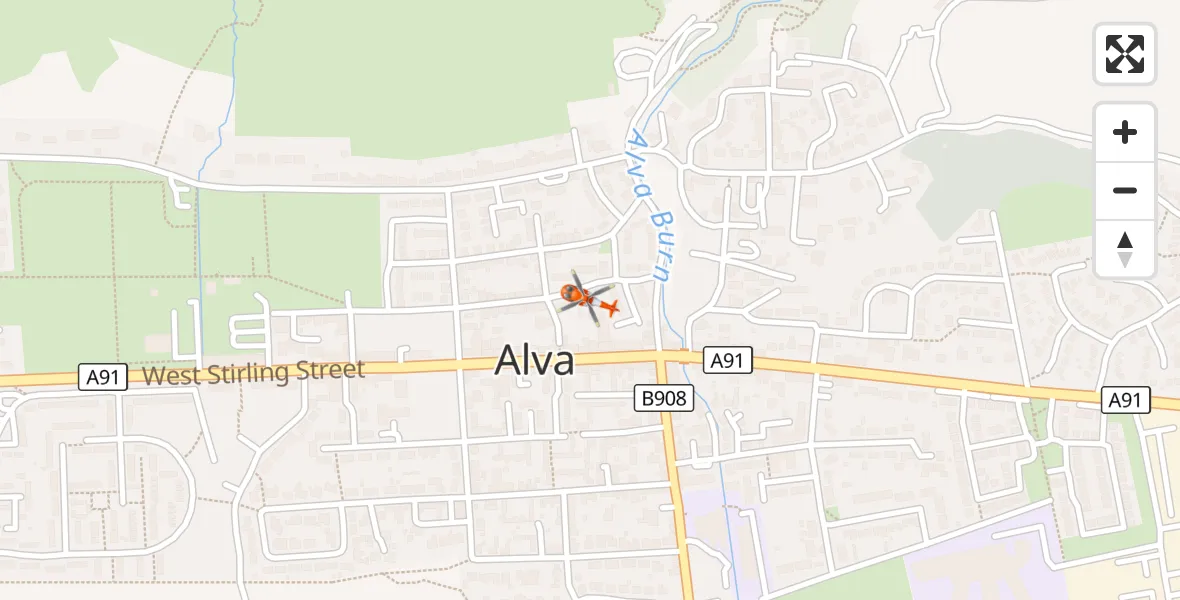 Flight route Coastguard Helicopter Alva - Alva, 13 September 2026, 22:45