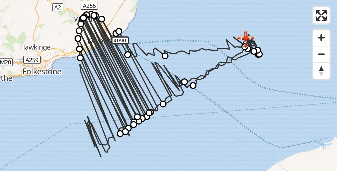 Flight route Coastguard Drone English Channel - North Sea, 14 September 2026, 02:11