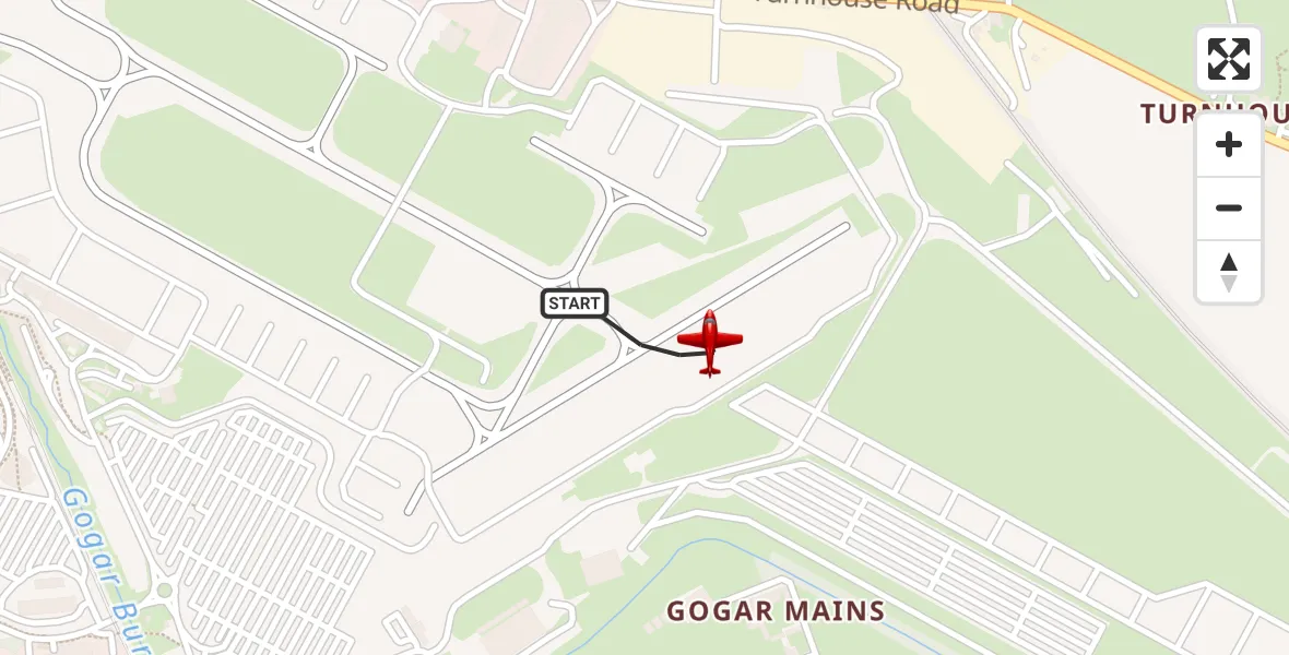 Flight route Air Ambulance Aircraft Edinburgh Airport - Edinburgh Airport, 14 September 2026, 10:27