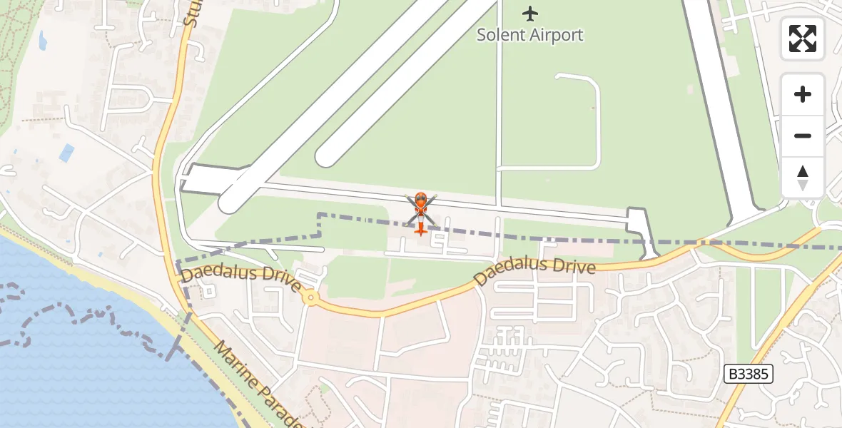 Flight route Coastguard Helicopter Solent Airport - Solent Airport, 14 September 2026, 15:21