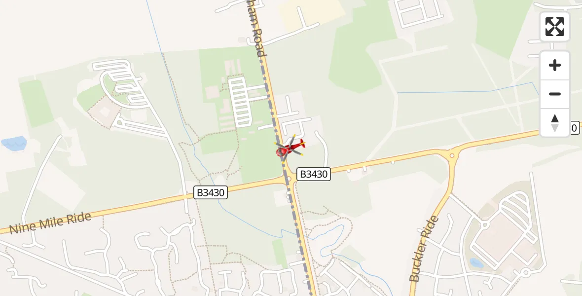 Flight route Air Ambulance Helicopter Bracknell - Bracknell, 14 September 2026, 16:15