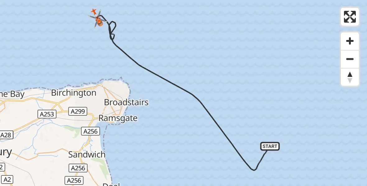 Flight route Coastguard Helicopter North Sea - North Sea, 14 September 2026, 19:00