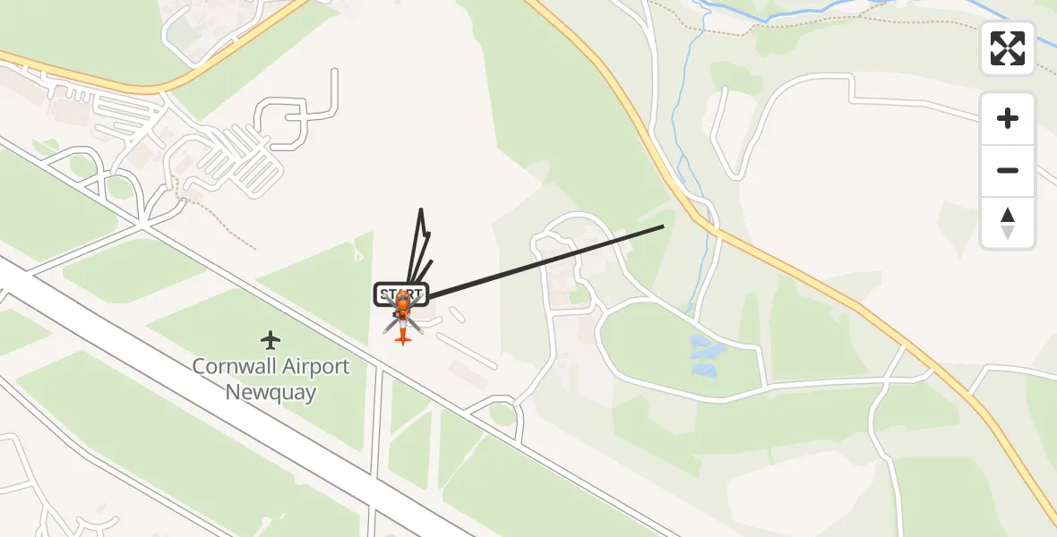 Flight route Coastguard Helicopter Cornwall Airport Newquay - Cornwall Airport Newquay, 15 September 2026, 07:18