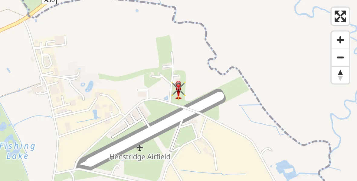 Flight route Air Ambulance Helicopter Henstridge Airfield - Henstridge Airfield, 15 September 2026, 07:20