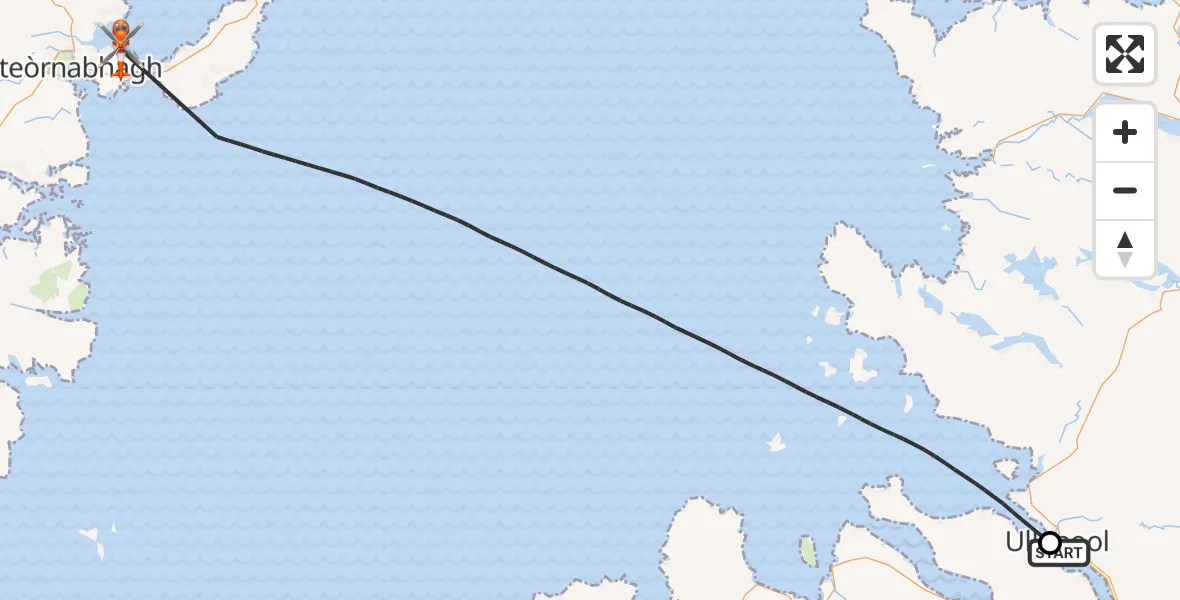 Flight route Coastguard Helicopter Ullapool - Stornoway Airport, 15 September 2026, 10:19