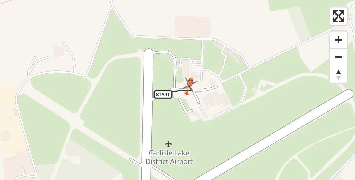 Flight route Coastguard Helicopter Carlisle Lake District Airport - Carlisle Lake District Airport, 15 September 2026, 10:27