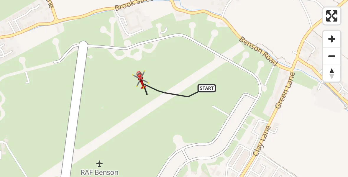 Flight route Air Ambulance Helicopter RAF Benson - RAF Benson, 15 September 2026, 16:39