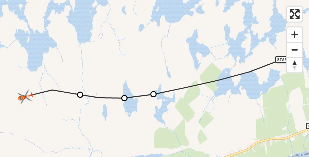 Flight route Coastguard Helicopter Baile Ailein - Àirigh Sgre, 15 September 2026, 19:45