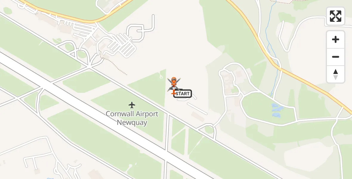 Flight route Coastguard Helicopter Cornwall Airport Newquay - Cornwall Airport Newquay, 16 September 2026, 07:15