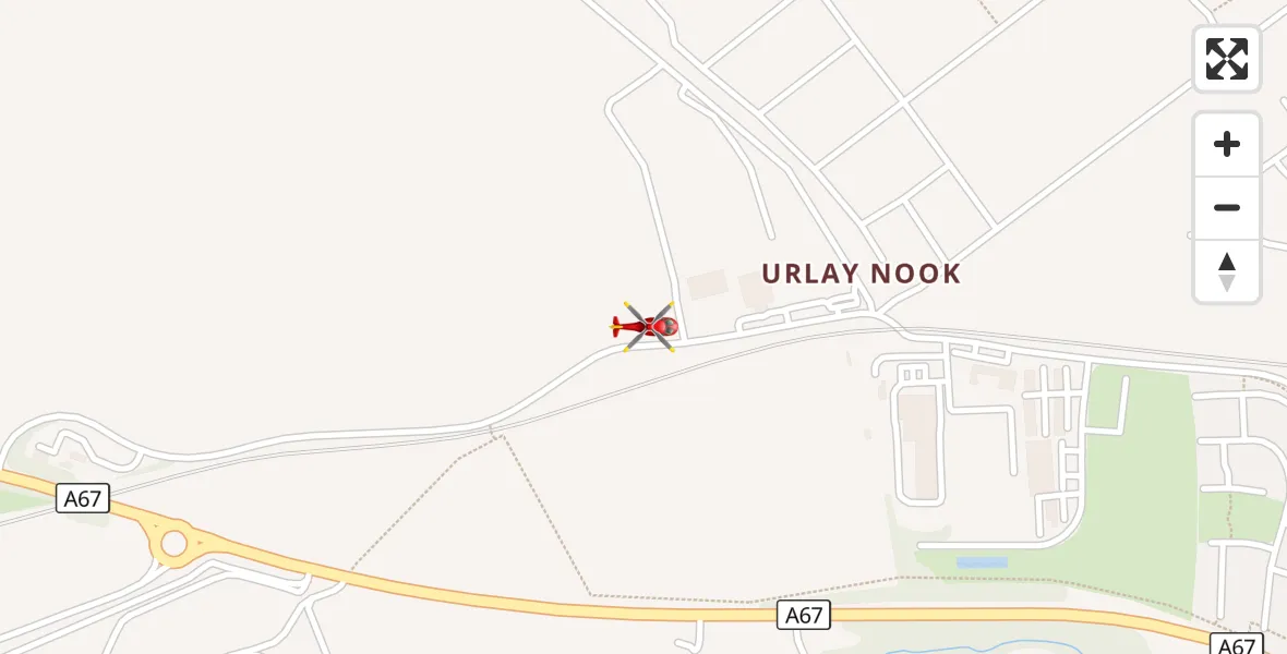 Flight route Air Ambulance Helicopter Egglescliffe - Egglescliffe, 16 September 2026, 11:13