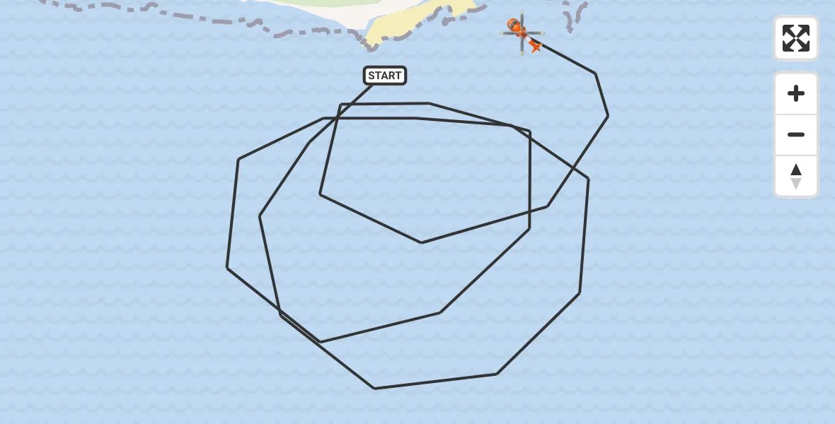 Flight route Coastguard Helicopter English Channel - Eastbourne, 16 September 2026, 11:28