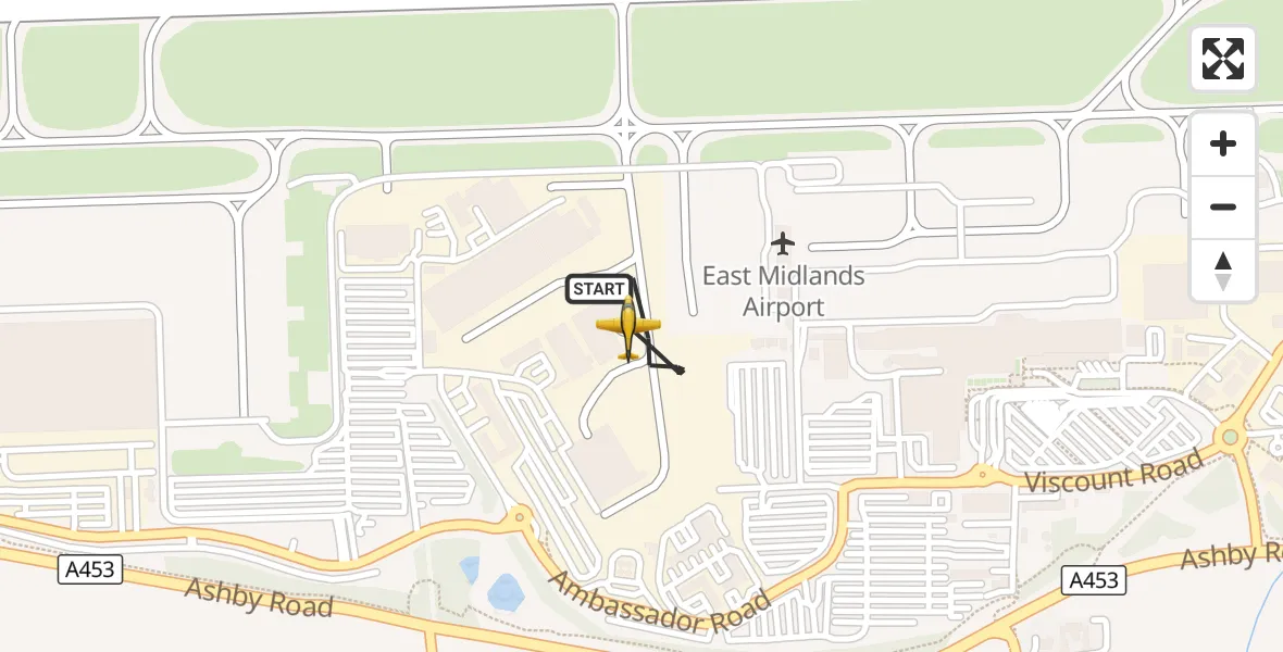 Flight route Police Aircraft East Midlands Airport - East Midlands Airport, 16 September 2026, 12:23