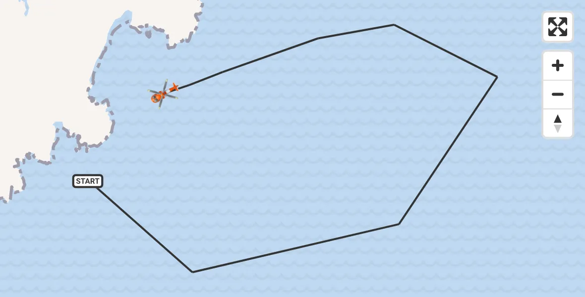 Flight route Coastguard Helicopter Inner Seas - Inner Seas, 16 September 2026, 15:17