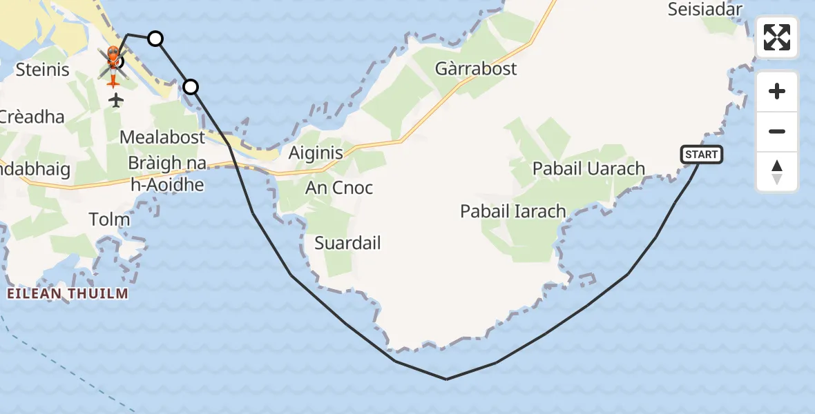 Flight route Coastguard Helicopter Inner Seas - Stornoway Airport, 16 September 2026, 15:27