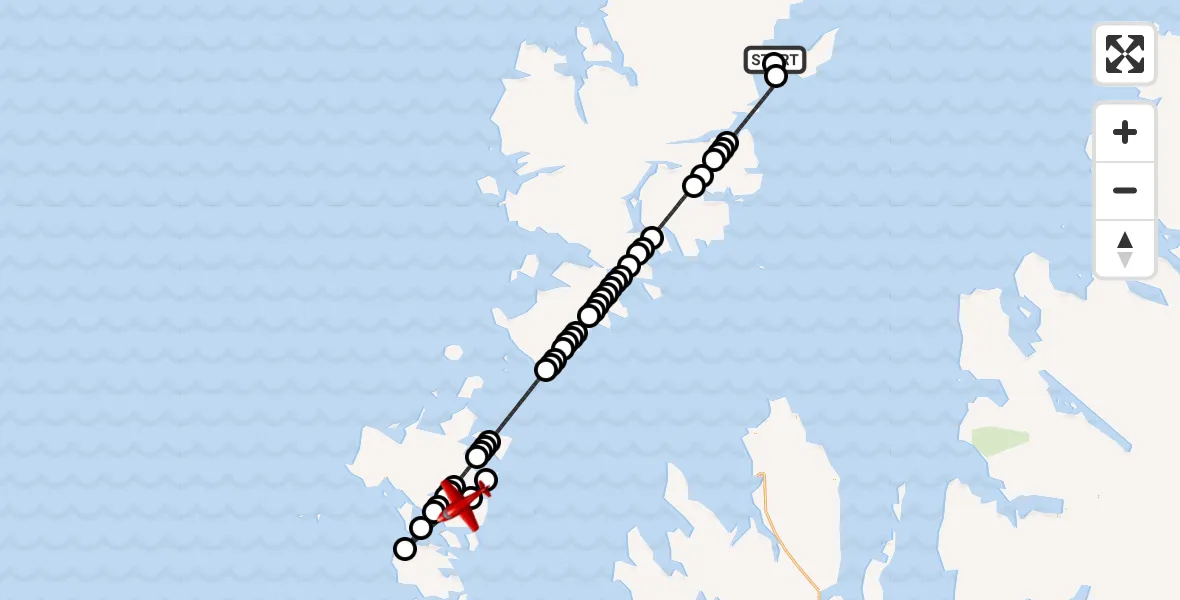 Flight route Air Ambulance Aircraft Stornoway Airport - Loch Euphort, 17 September 2026, 09:16