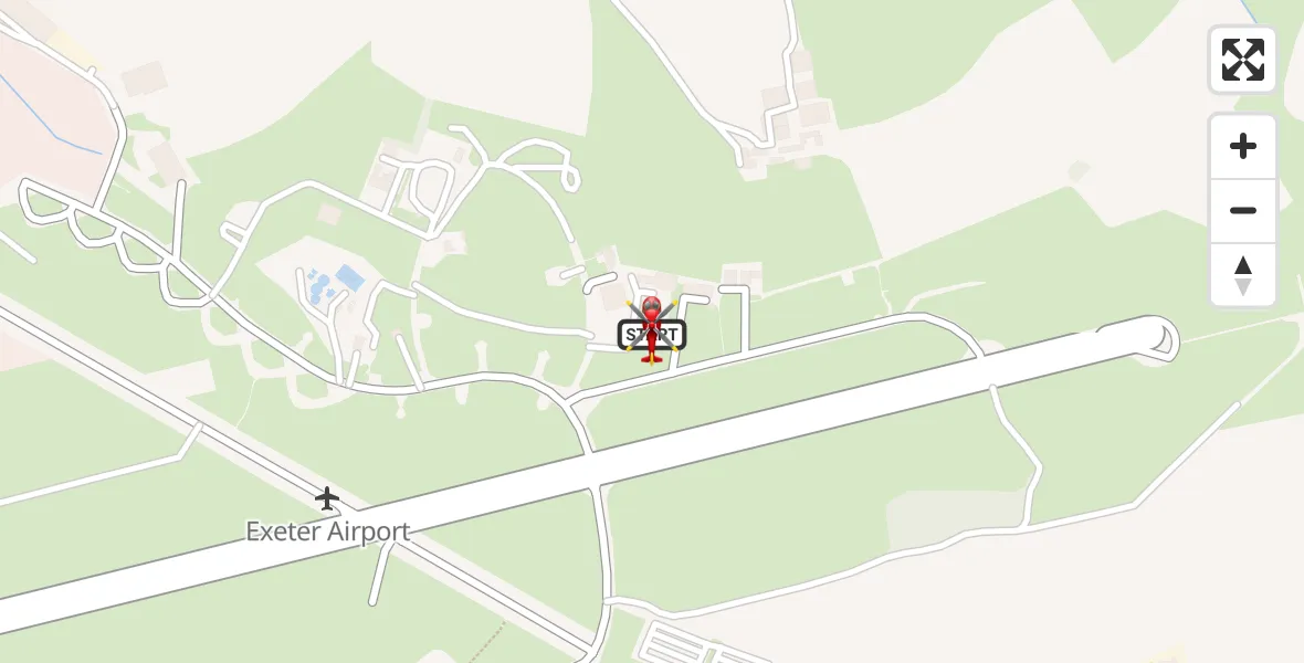 Flight route Air Ambulance Helicopter Exeter International Airport - Exeter International Airport, 17 September 2026, 10:45