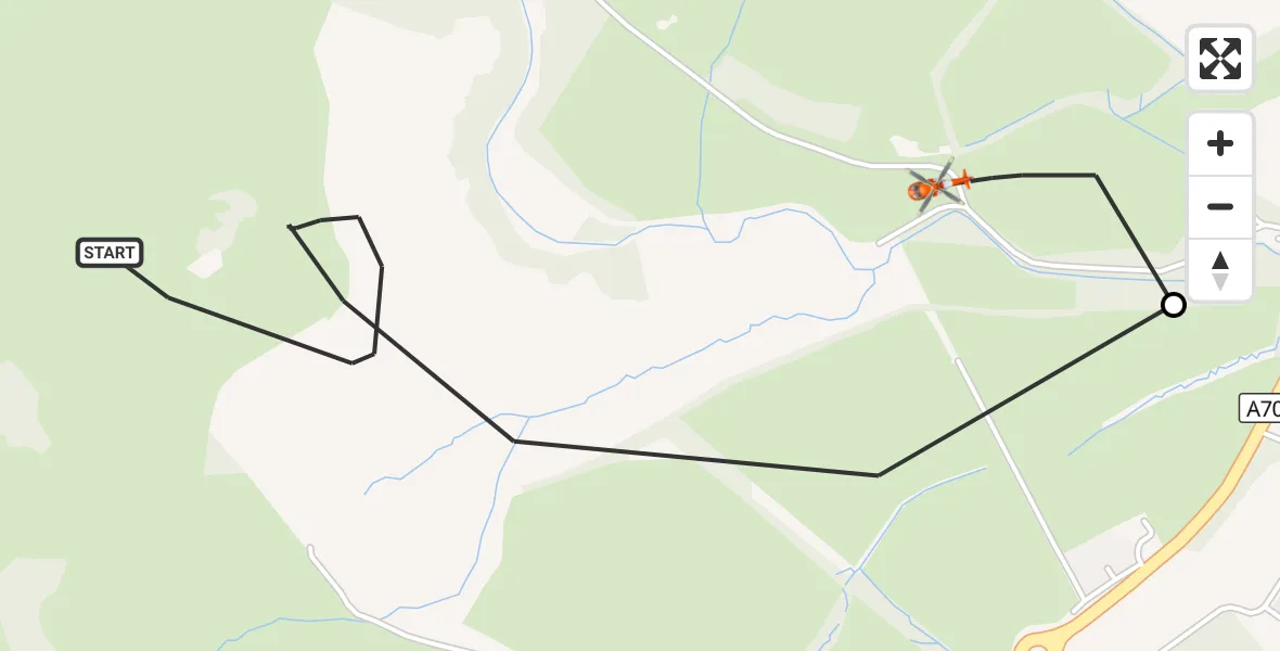 Flight route Coastguard Helicopter Penicuik - Penicuik, 17 September 2026, 11:38